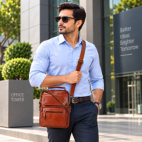 Premium Genuine Leather Messenger Sling Bag for Men(585)