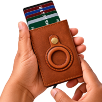 Full Grain Leather AirTag Pop-Up Wallet (211)