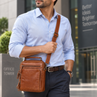 Premium Genuine Leather Messenger Sling Bag for Men(575)
