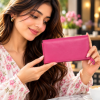 RFID Leather Women’s Wallet – Premium, Spacious & Stylish (5510)
