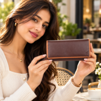 RFID Leather Women’s Wallet – Premium, Spacious & Stylish (5505)