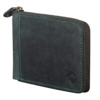 Round Zipper Full Grain Leather Wallet (1228)