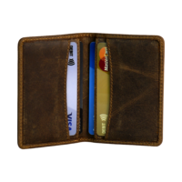Premium Leather Bi-Fold Cardholder – Brown (240)